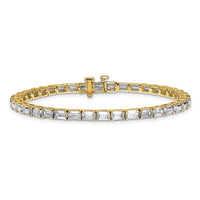 14k 10 ct Lab Grown Dia VS/SI+ G+ Comp Emerald Tennis Bracelet