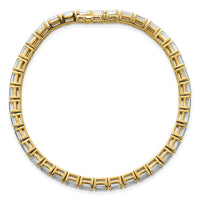 14k 10 ct Lab Grown Dia VS/SI+ G+ Comp Emerald Tennis Bracelet