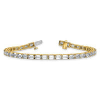 14k 10 ct Lab Grown Dia VS/SI+ G+ Comp Emerald Tennis Bracelet