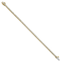 14k 5 ct Lab Grown Dia VS/SI+ G+ Comp Emerald Tennis Bracelet