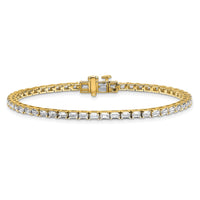 14k 5 ct Lab Grown Dia VS/SI+ G+ Comp Emerald Tennis Bracelet