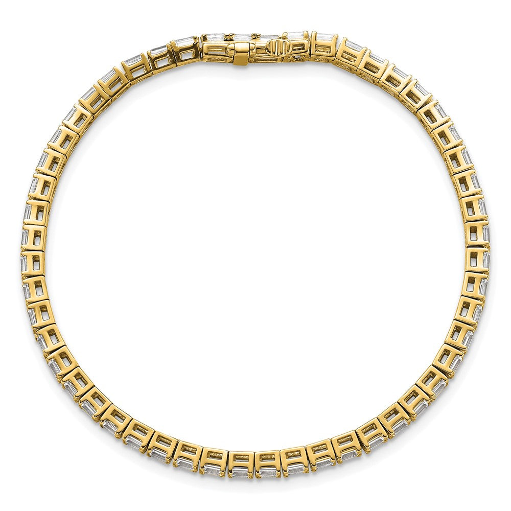 14k 5 ct Lab Grown Dia VS/SI+ G+ Comp Emerald Tennis Bracelet