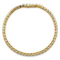 14k 5 ct Lab Grown Dia VS/SI+ G+ Comp Emerald Tennis Bracelet