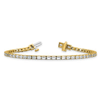 14k 5 ct Lab Grown Dia VS/SI+ G+ Comp Emerald Tennis Bracelet