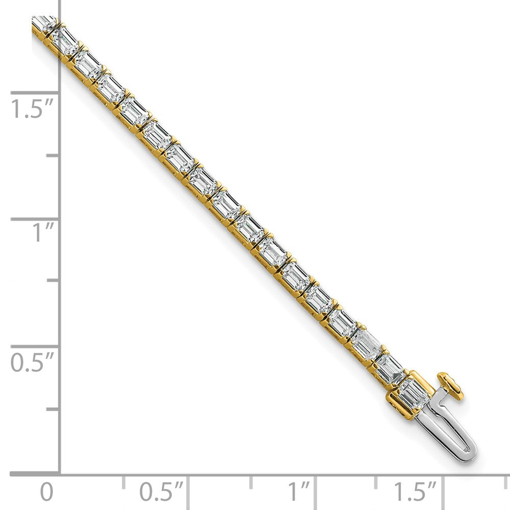 14k 5 ct Lab Grown Dia VS/SI+ G+ Comp Emerald Tennis Bracelet