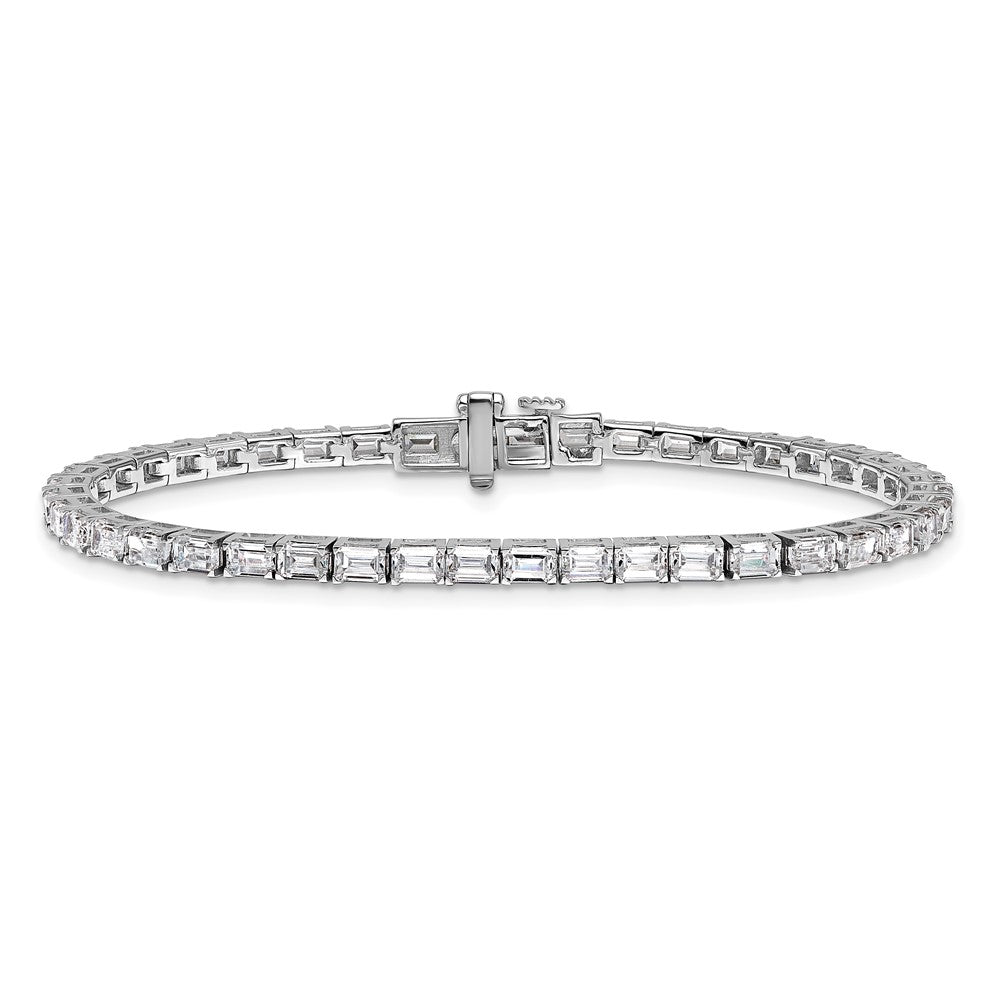14kw 7 ct Lab Grown Dia VS/SI+ G+ Comp Emerald Tennis Bracelet