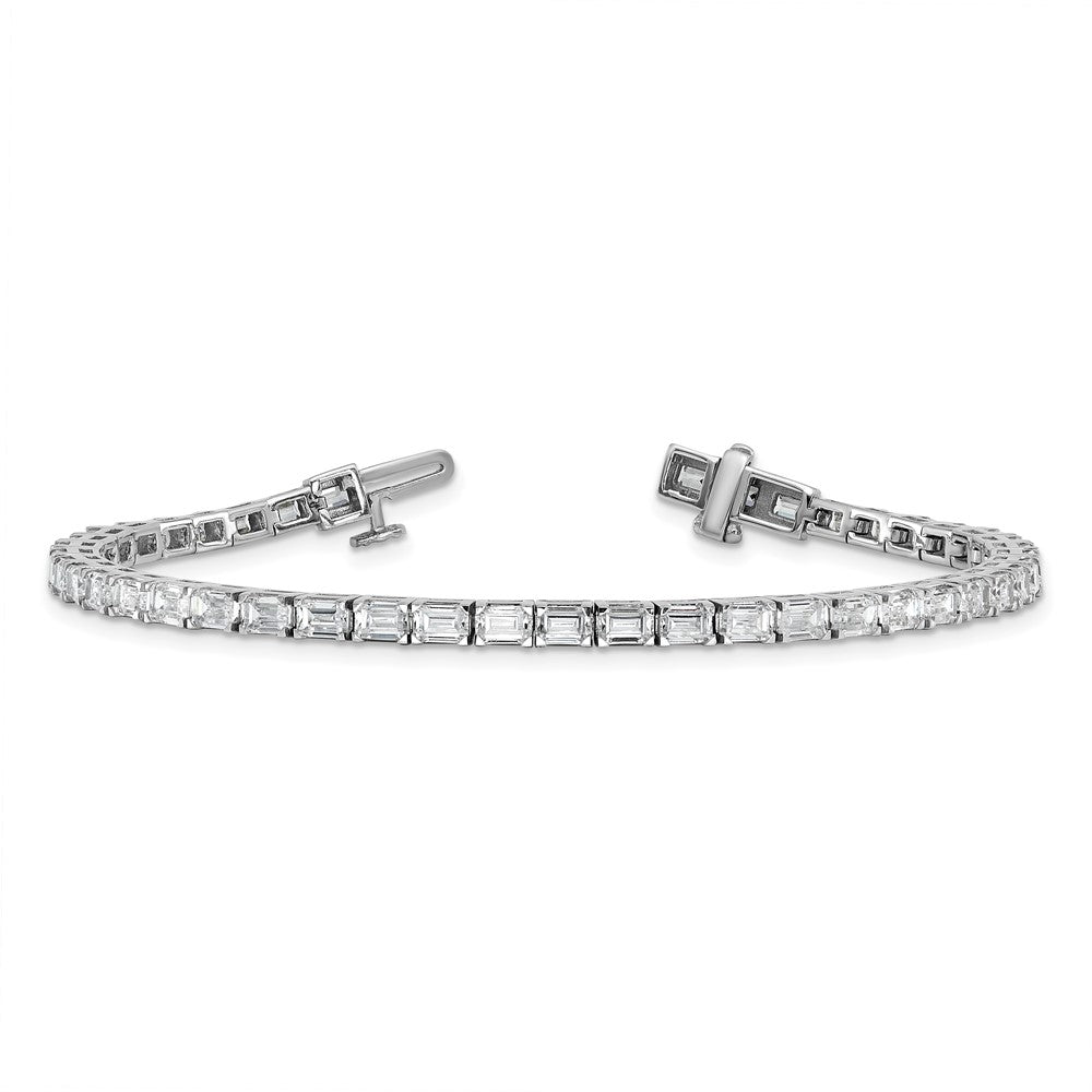 14kw 7 ct Lab Grown Dia VS/SI+ G+ Comp Emerald Tennis Bracelet