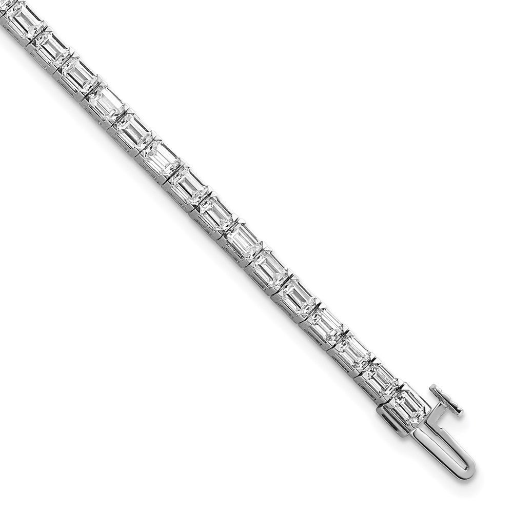 14kw 7 ct Lab Grown Dia VS/SI+ G+ Comp Emerald Tennis Bracelet