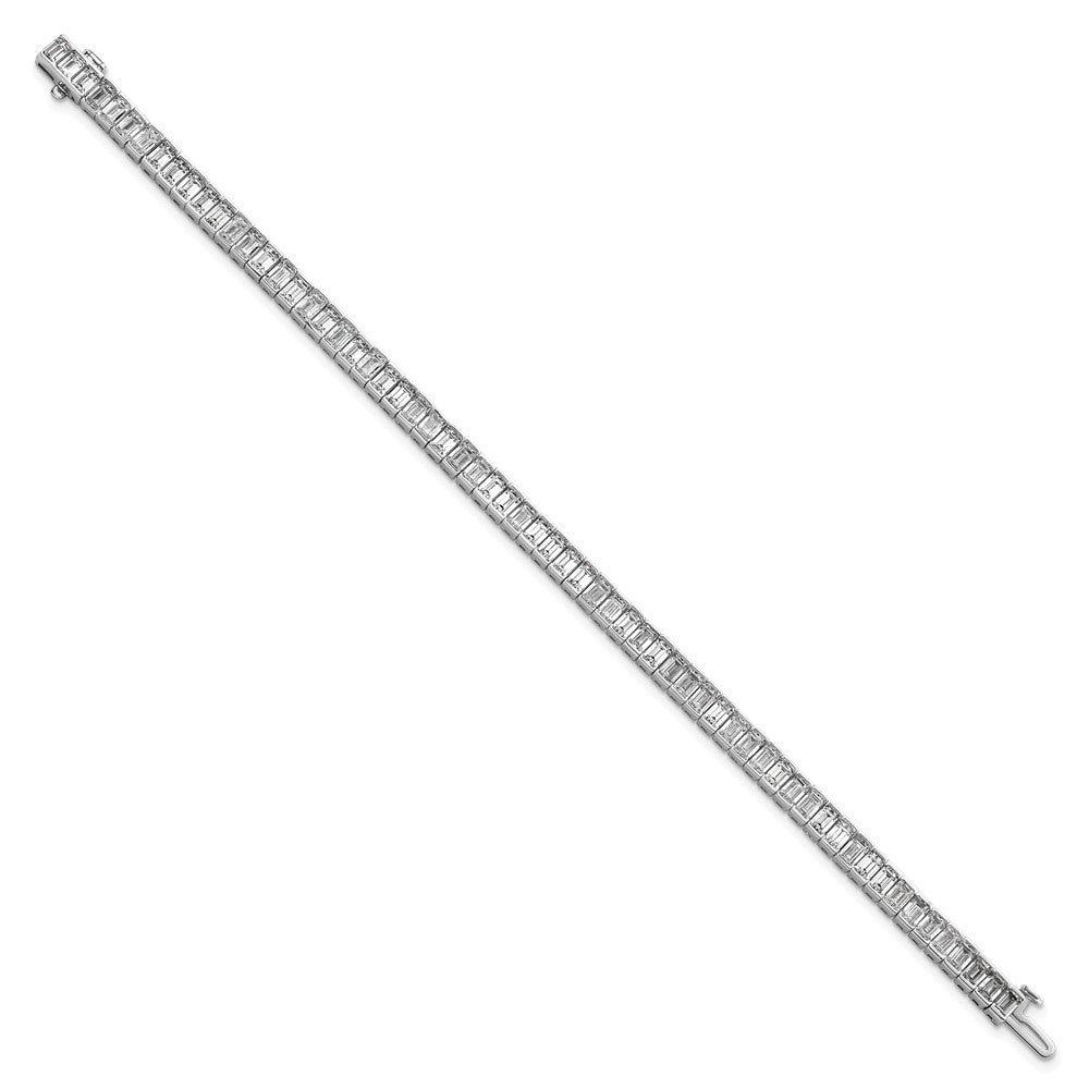 14kw 10ct Lab Grown Dia VS/SI+ G+ Comp Emerald Bezel Tennis Bracelet