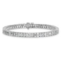 14kw 10ct Lab Grown Dia VS/SI+ G+ Comp Emerald Bezel Tennis Bracelet