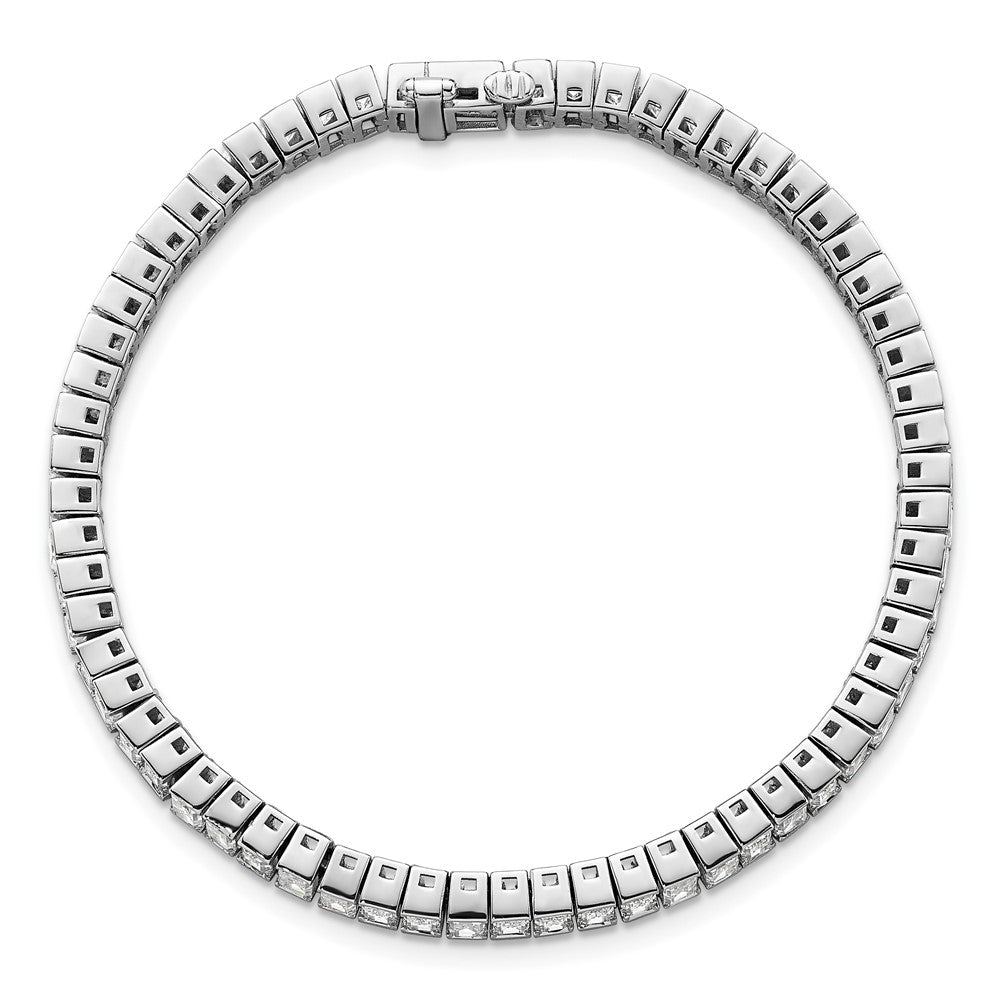 14kw 10ct Cert Lab Grown Dia VS/SI+ G+ Comp Emerald Bezel Tennis Bracelet