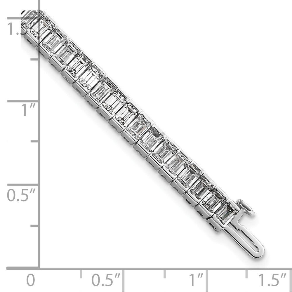 14kw 10ct Lab Grown Dia VS/SI+ G+ Comp Emerald Bezel Tennis Bracelet
