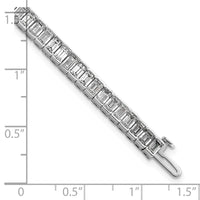 14kw 10ct Lab Grown Dia VS/SI+ G+ Comp Emerald Bezel Tennis Bracelet