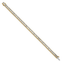 14k 10ct Cert Lab Grown Dia VS+ F+ Comp Emerald Bezel Tennis Bracelet