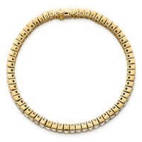 14k 10ct Cert Lab Grown Dia VS+ F+ Comp Emerald Bezel Tennis Bracelet
