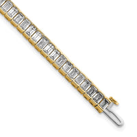 14k 10ct Cert Lab Grown Dia VS+ F+ Comp Emerald Bezel Tennis Bracelet