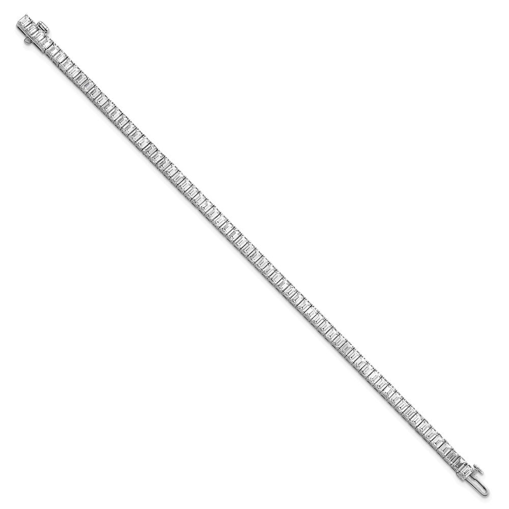 14kw 10ct Lab Grown Dia VS+ F+ Comp Emerald Bezel Tennis Bracelet