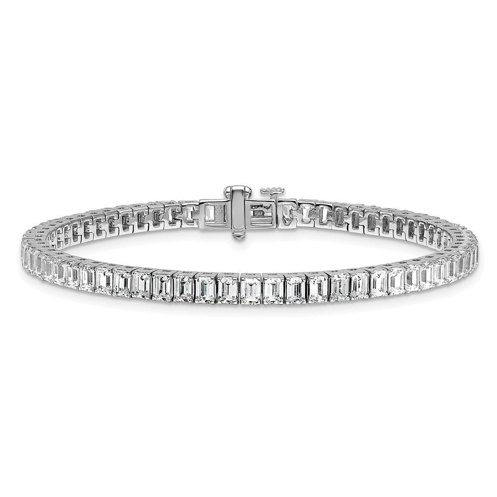 14kw 10ct Lab Grown Dia VS+ F+ Comp Emerald Bezel Tennis Bracelet