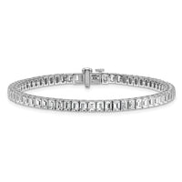 14kw 10ct Lab Grown Dia VS+ F+ Comp Emerald Bezel Tennis Bracelet
