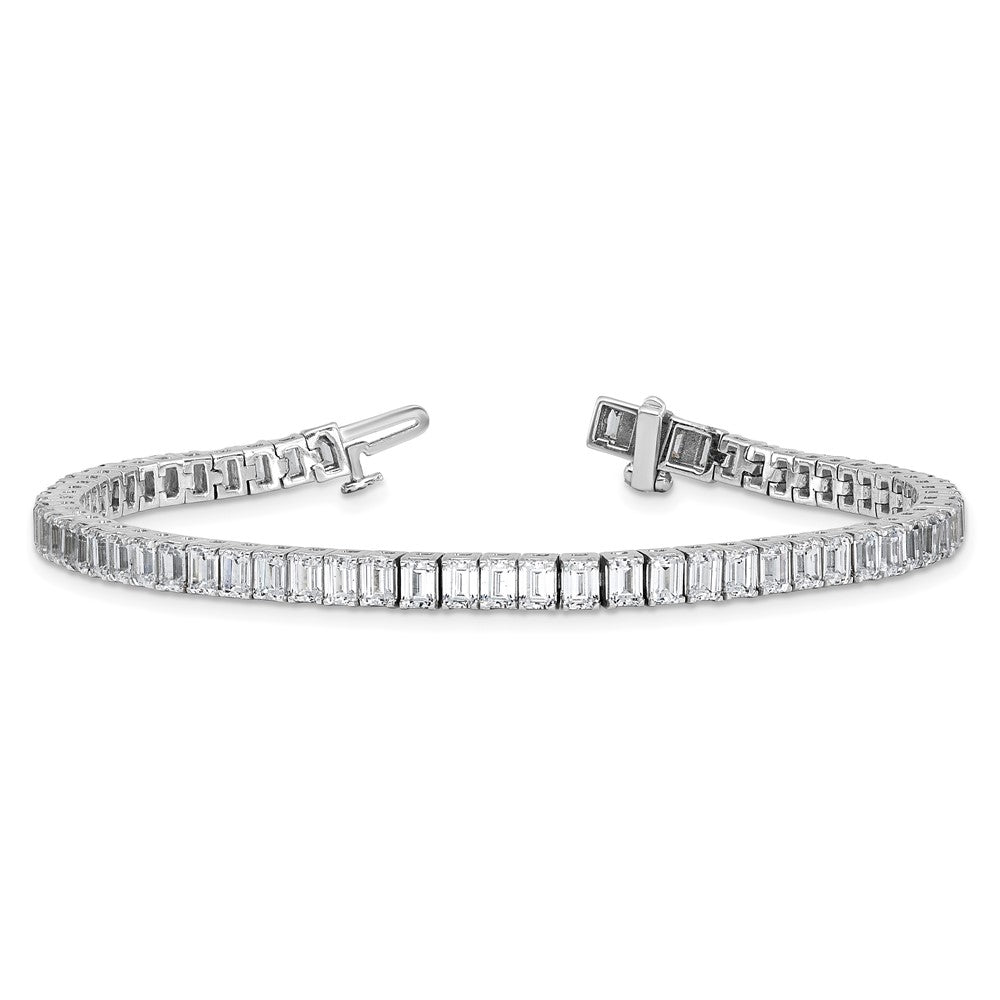 14kw 10ct Lab Grown Dia VS+ F+ Comp Emerald Bezel Tennis Bracelet