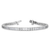14kw 10ct Lab Grown Dia VS+ F+ Comp Emerald Bezel Tennis Bracelet