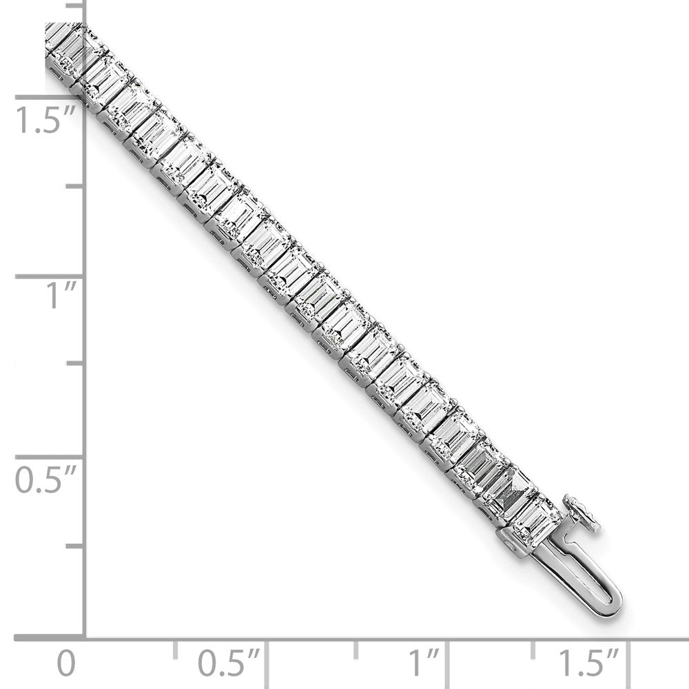 14kw 10ct Lab Grown Dia VS+ F+ Comp Emerald Bezel Tennis Bracelet