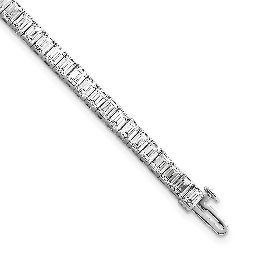 14kw 10ct Lab Grown Dia VS+ F+ Comp Emerald Bezel Tennis Bracelet