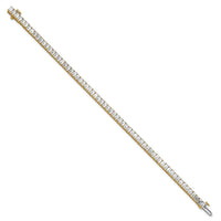 14k 10ct Cert Lab Grown Dia VS+ F+ Comp Emerald Bezel Tennis Bracelet
