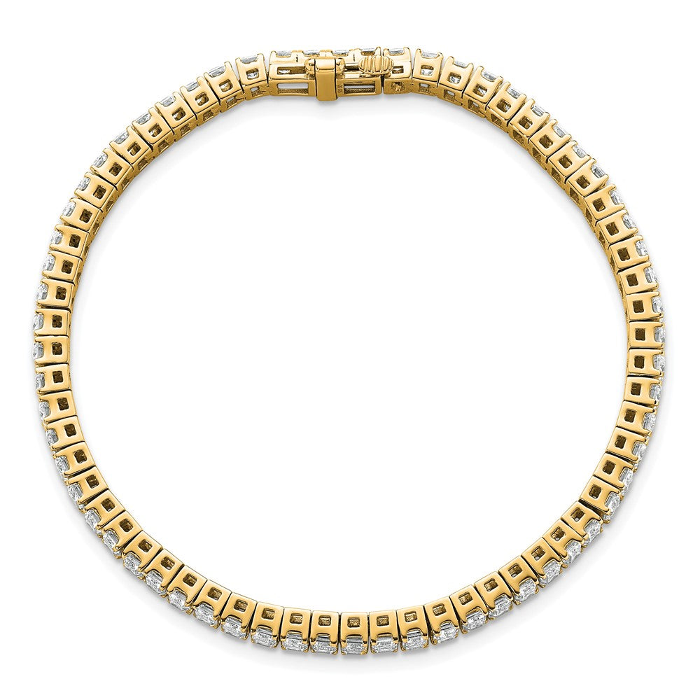 14k 10ct Cert Lab Grown Dia VS/SI+ G+ Comp Emerald Bezel Tennis Bracelet