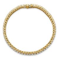 14k 10ct Cert Lab Grown Dia VS/SI+ G+ Comp Emerald Bezel Tennis Bracelet
