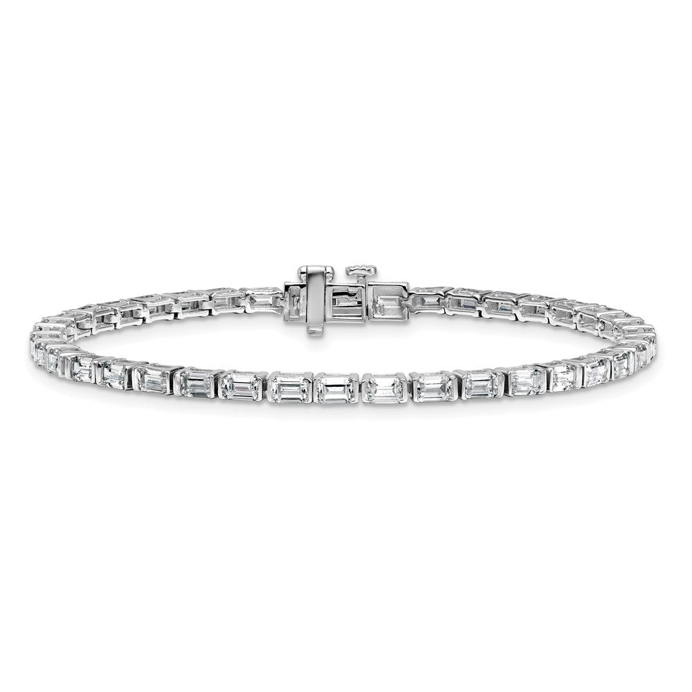 14kw 4 3/4ct Cert Lab Grown Dia VS/SI+ G+ Comp Emerald Tennis Bracelet