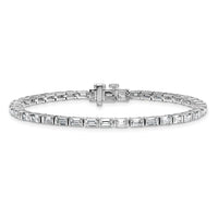 14kw 4 3/4ct Cert Lab Grown Dia VS/SI+ G+ Comp Emerald Tennis Bracelet