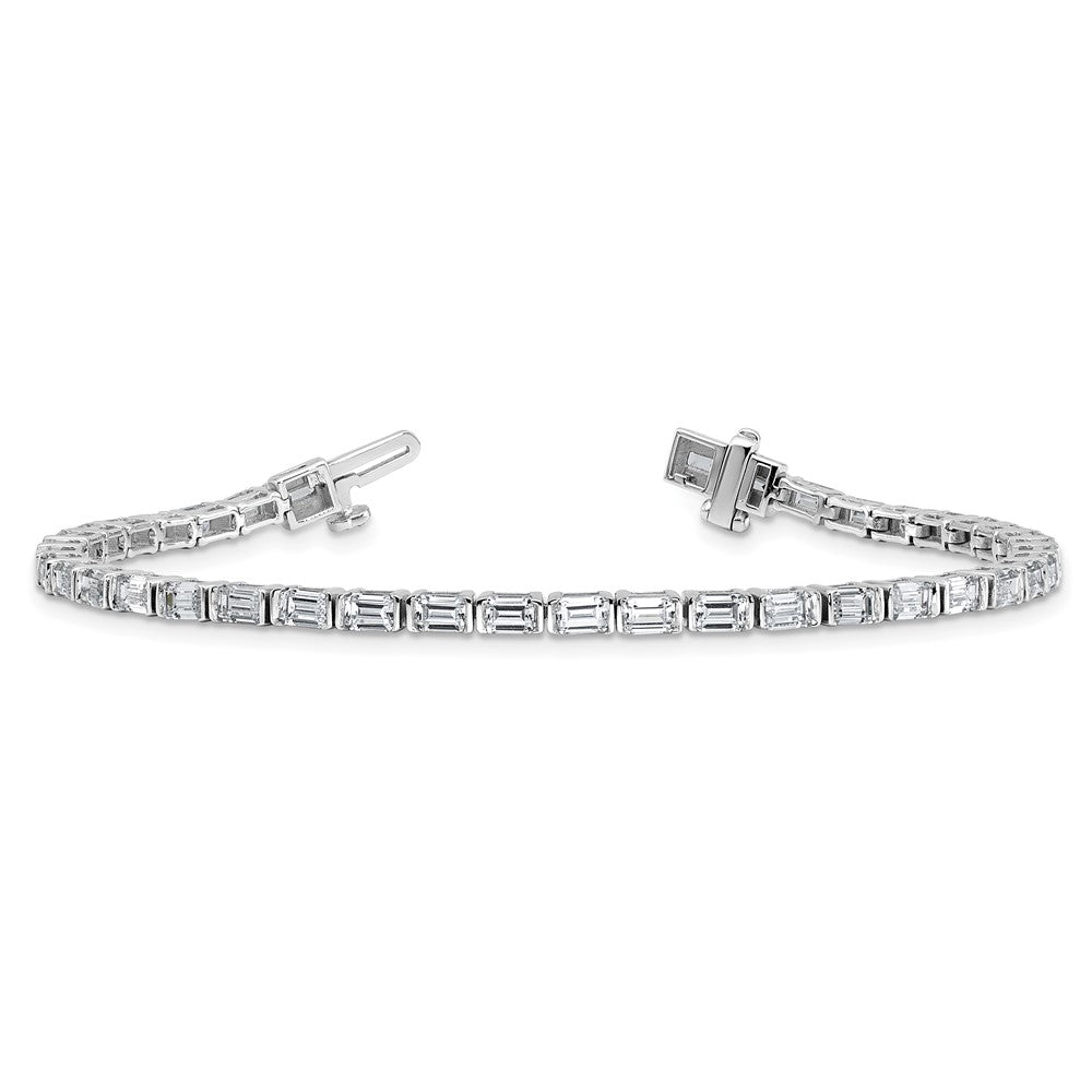 14kw 4 3/4ct Cert Lab Grown Dia VS/SI+ G+ Comp Emerald Tennis Bracelet