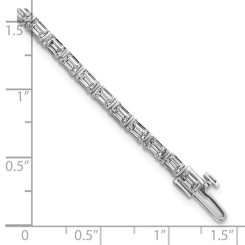 14kw 4 3/4ct Cert Lab Grown Dia VS+ F+ Comp Emerald Bezel Tennis Bracelet