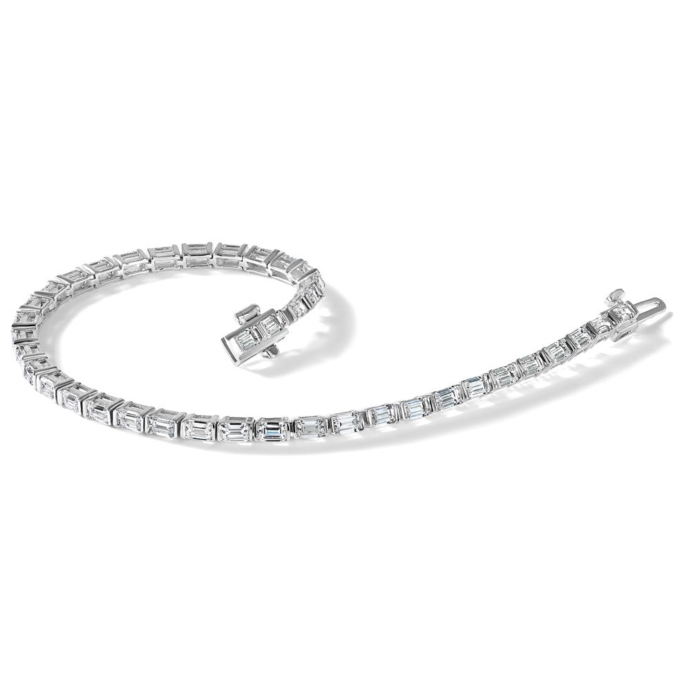 14kw 4 3/4ct Lab Grown Dia VS+ F+ Comp Emerald Bezel Tennis Bracelet
