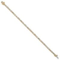 14k 4 3/4ct Cert Lab Grown Dia VS+ F+ Comp Emerald Bezel Tennis Bracelet