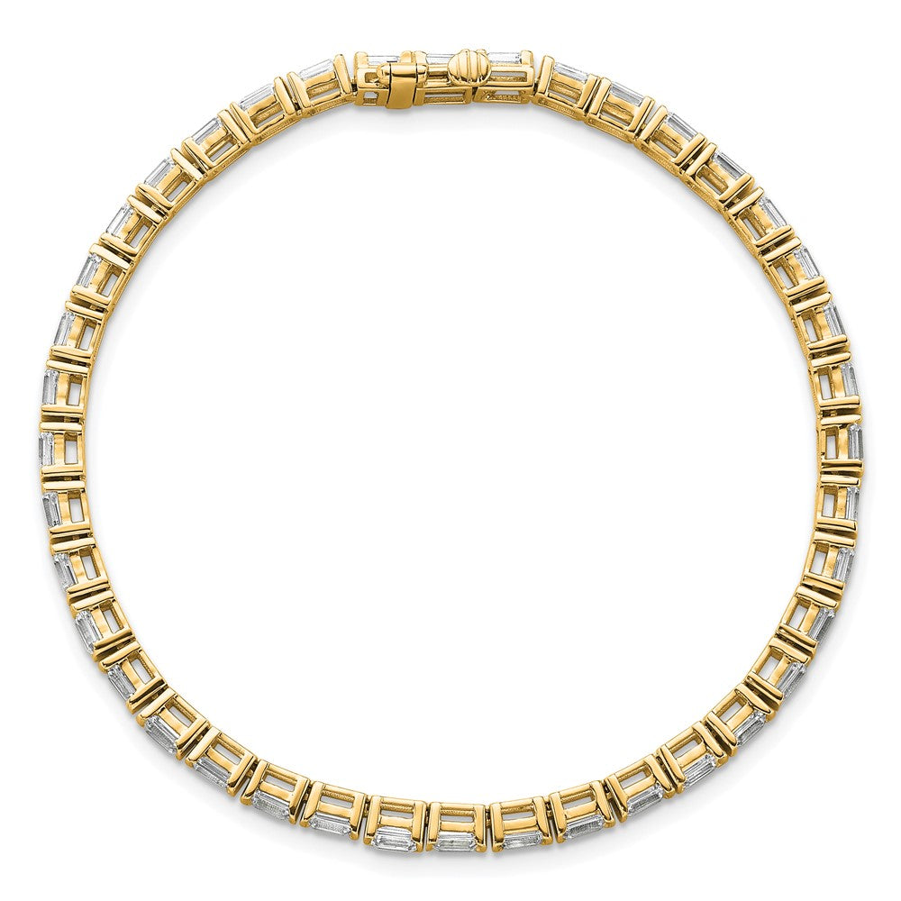 14k 4 3/4ct Lab Grown Dia VS/SI+ G+ Comp Emerald Bezel Tennis Bracelet