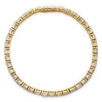 14k 4 3/4ct Lab Grown Dia VS/SI+ G+ Comp Emerald Bezel Tennis Bracelet