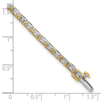 14k 4 3/4ct Lab Grown Dia VS/SI+ G+ Comp Emerald Bezel Tennis Bracelet
