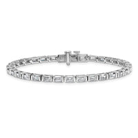 14kw 7 1/2ct Cert Lab Grown Dia VS/SI+ G+ Comp Emerald Tennis Bracelet