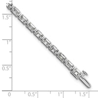 14kw 7 1/2ct Lab Grown Dia VS/SI+ G+ Comp Emerald Bezel Tennis Bracelet