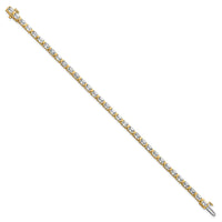 14k 7 1/2ct Cert Lab Grown Dia VS+ F+ Comp Emerald Bezel Tennis Bracelet