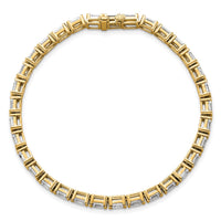 14k 7 1/2ct Cert Lab Grown Dia VS+ F+ Comp Emerald Bezel Tennis Bracelet