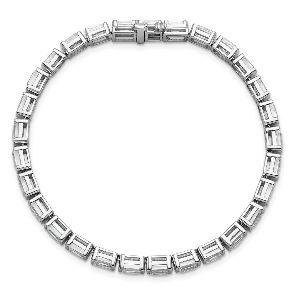 14kw 10ct Cert Lab Grown Dia VS/SI+ G+ Comp Emerald Bezel Tennis Bracelet