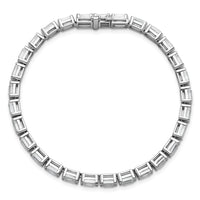 14kw 10ct Cert Lab Grown Dia VS/SI+ G+ Comp Emerald Bezel Tennis Bracelet