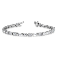 14kw 10ct Lab Grown Dia VS/SI+ G+ Comp Emerald Bezel Tennis Bracelet