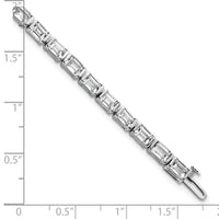 14kw 10ct Cert Lab Grown Dia VS/SI+ G+ Comp Emerald Bezel Tennis Bracelet