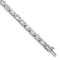 14kw 10ct Cert Lab Grown Dia VS/SI+ G+ Comp Emerald Bezel Tennis Bracelet