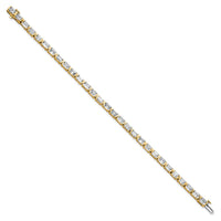 14k 10ct Lab Grown Dia VS+ F+ Comp Emerald Bezel Tennis Bracelet