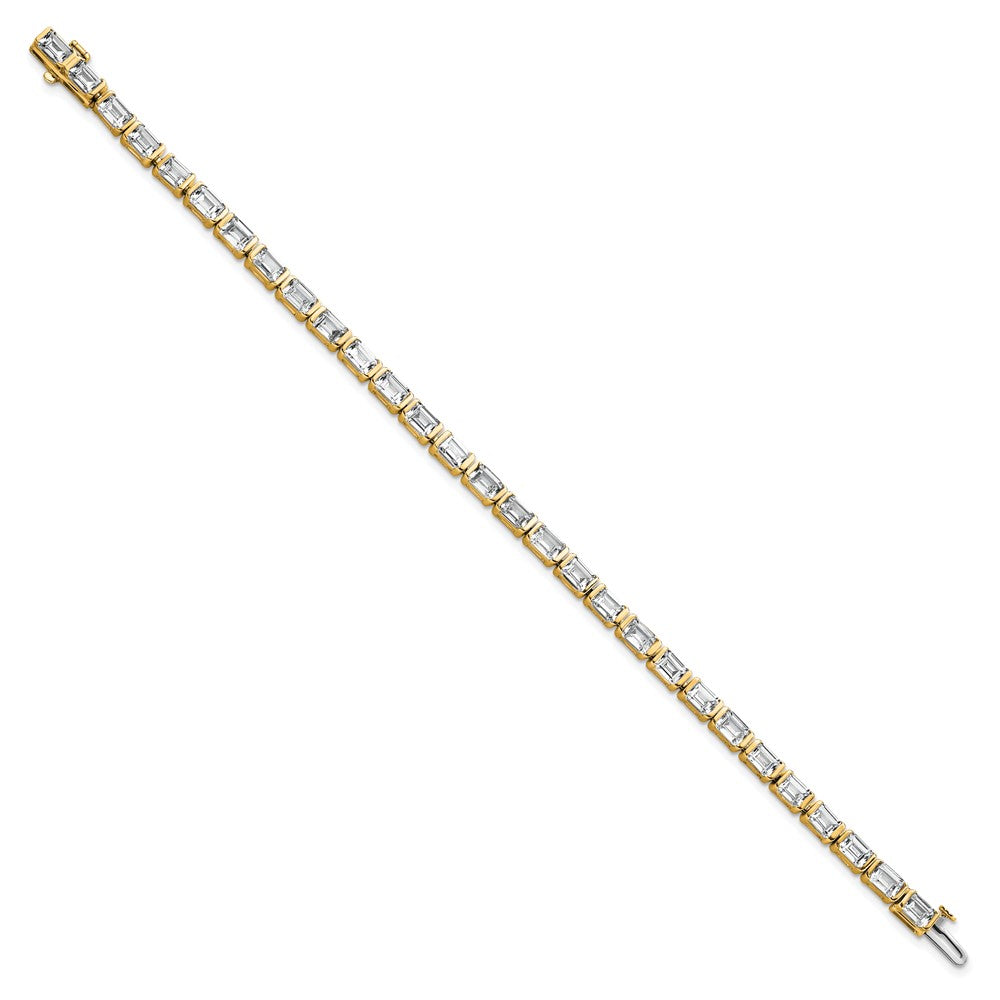 14k 10ct Cert Lab Grown Dia VS+ F+ Comp Emerald Bezel Tennis Bracelet